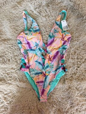 Ki One-Piece Swimsuit - Tropical Pink & Teal